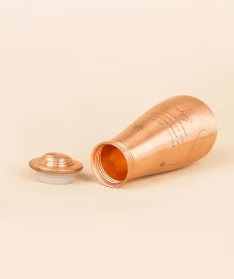 Small Copper Water Bottle With Sadhguru Quote, 500ml
