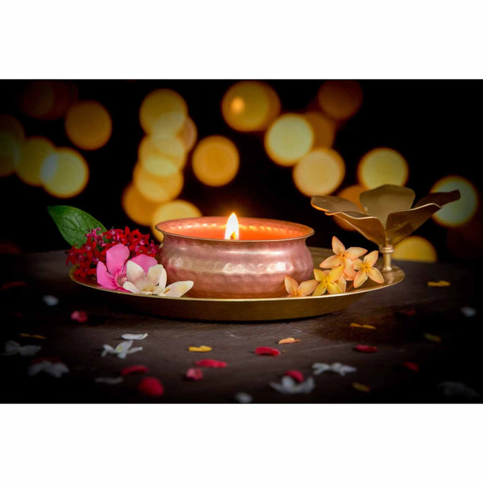 Hammered Wick Flower Lamp