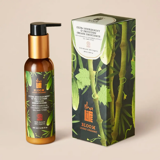 Bloom Extra Nourishment & Protection Organic Hair Conditioner With Bamboo & Cucumber Extract (All Hair Types) - 100ml