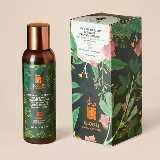 Bloom Hair Fall Control & Repair Organic Hair Oil With Sesame Oil & Methi Extract (All Hair Types) - 100ml