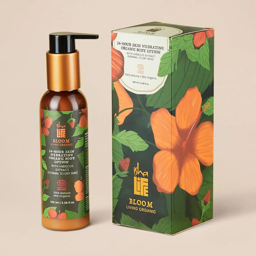 Bloom 24 Hours Skin Hydrating Organic Body Lotion With Hibiscus Extract (Normal to Dry Skin) - 100ml