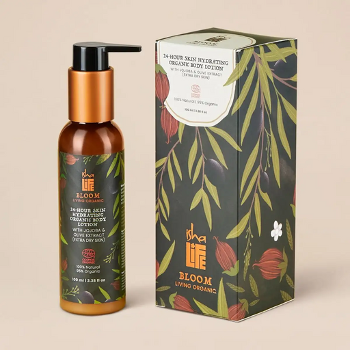 Bloom 24 Hours Skin Hydrating Organic Body Lotion With Jojoba & Olive Extract (Extra Dry Skin) - 100ml