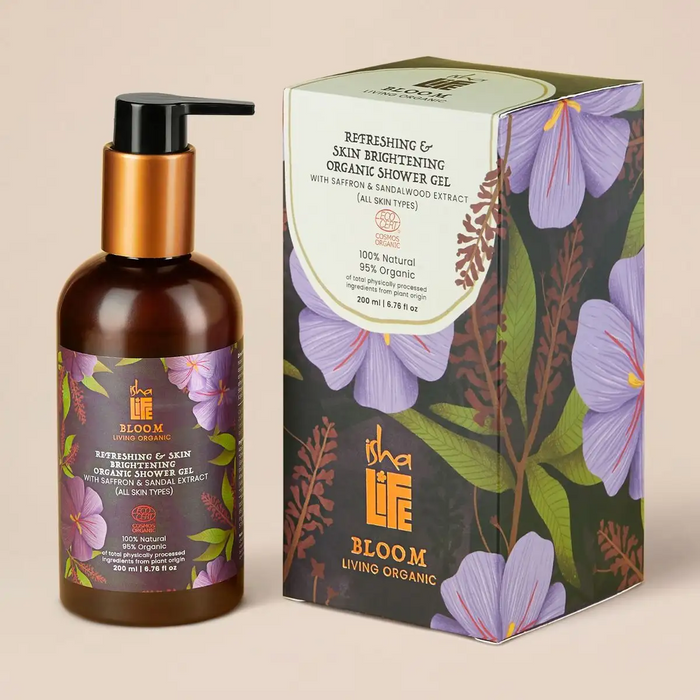 Bloom Refreshing & Skin Brightening Shower Gel With Saffron & Sandal Extract (All Skin Types) - 200ml